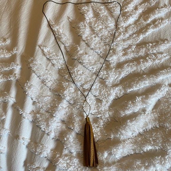 Leather Tassel Necklace - Picture 2 of 6
